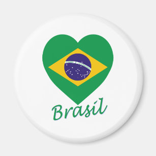 Brasil Flag Heart Magneet
