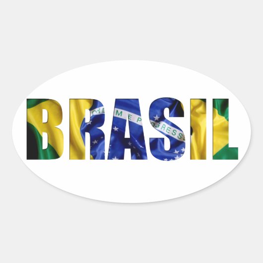 Brasil Flag Ovale Sticker (Voorkant)