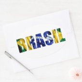 Brasil Flag Ovale Sticker (Envelop)