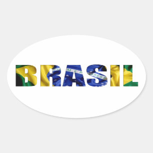 Brasil Flag Ovale Sticker