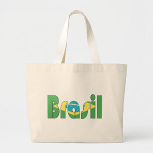 Brasil Flag T-shirt Grote Tote Bag