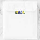 Brasil Flag Vierkante Sticker (Tas)