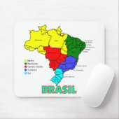 Brasil. Gebieden in kleur Muismat (Met muis)