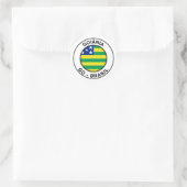 Brasil Goiania Goias GO Bandeira Stamp Ronde Sticker (Tas)
