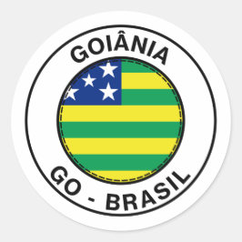 Brasil Goiania Goias GO Bandeira Stamp Ronde Sticker