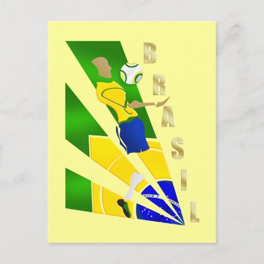 Brasil Graphic Chest control futebol Braziliaanse  Briefkaart (Voorkant)
