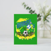 Brasil Grunge 2010 voetballiefhebbers futbol gifte Briefkaart (Staand voorkant)