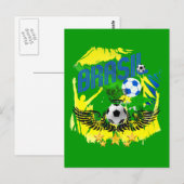 Brasil Grunge 2010 voetballiefhebbers futbol gifte Briefkaart (Voorkant / Achterkant)