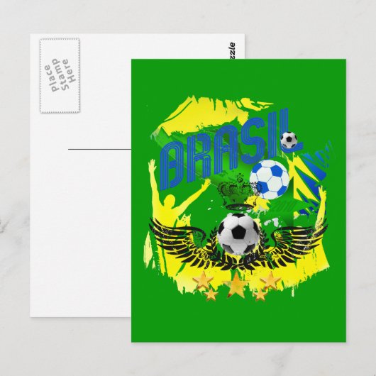 Brasil Grunge 2010 voetballiefhebbers futbol gifte Briefkaart (Voorkant / Achterkant)