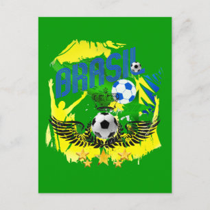Brasil Grunge 2010 voetballiefhebbers futbol gifte Briefkaart