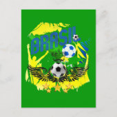Brasil Grunge 2010 voetballiefhebbers futbol gifte Briefkaart (Voorkant)
