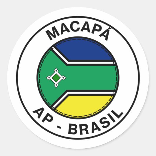 Brasil Macapa Amapa Bandeira Stamp Ronde Sticker (Voorkant)