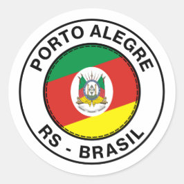 Brasil Porto Alegre Rio Grande do Sul Bandeira Ronde Sticker