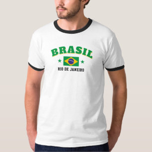 Brasil Rio de Janeiro Retro Vlag T-shirt