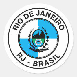Brasil Rio de Janeiro RJ Bandeira Stamp Ronde Sticker