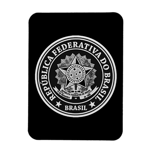 Brasil Round Emblem Magneet (Verticaal)