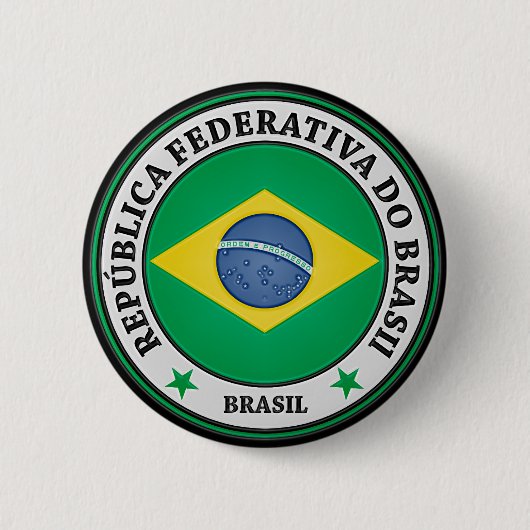 Brasil Round Emblem Ronde Button 5,7 Cm (Voorkant)