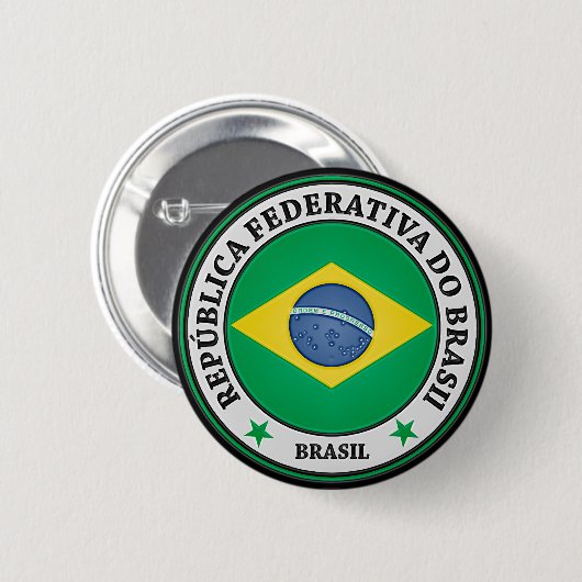 Brasil Round Emblem Ronde Button 5,7 Cm (Voorkant /achterkant)