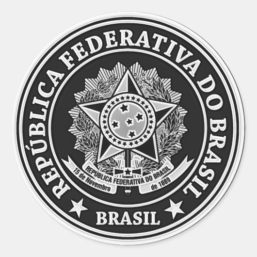 Brasil Round Emblem Ronde Sticker (Voorkant)
