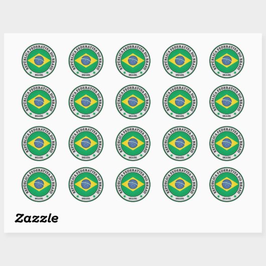 Brasil Round Emblem Ronde Sticker (Vel)