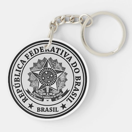 Brasil Round Emblem Sleutelhanger (Achterkant)