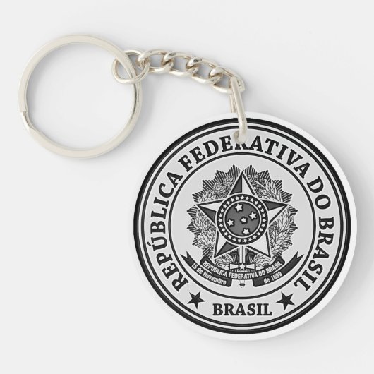 Brasil Round Emblem Sleutelhanger (Voorkant)