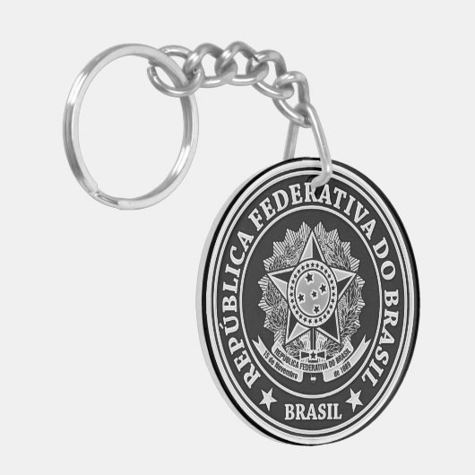 Brasil Round Emblem Sleutelhanger (Voorkant Links)