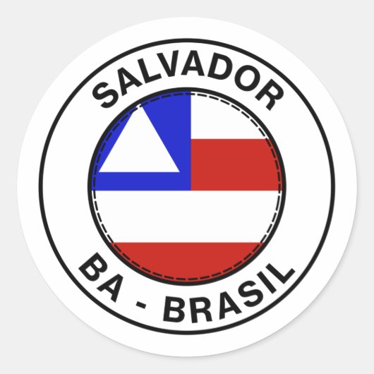 Brasil Salvador Bahia BA Bandeira Stamp Ronde Sticker (Voorkant)
