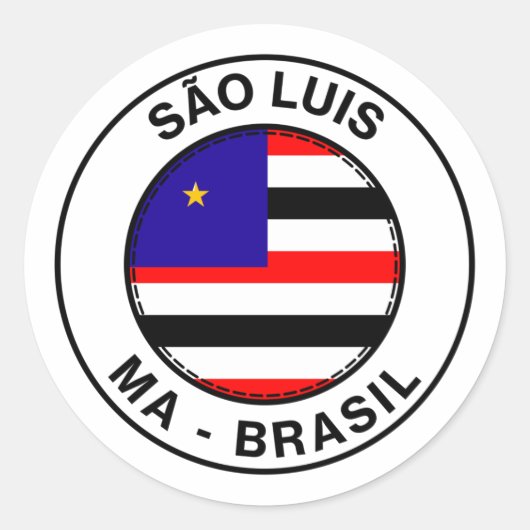 Brasil Sao Luis Maranhao MA Bandeira Stamp Ronde Sticker (Voorkant)