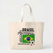 BRASIL Soccer Football Grote Tote Bag (Voorkant)