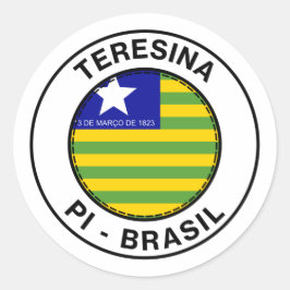 Brasil Teresina Piaui PI Bandeira Stamp Ronde Sticker