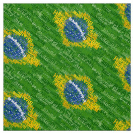 Brasil Text Flag Stof