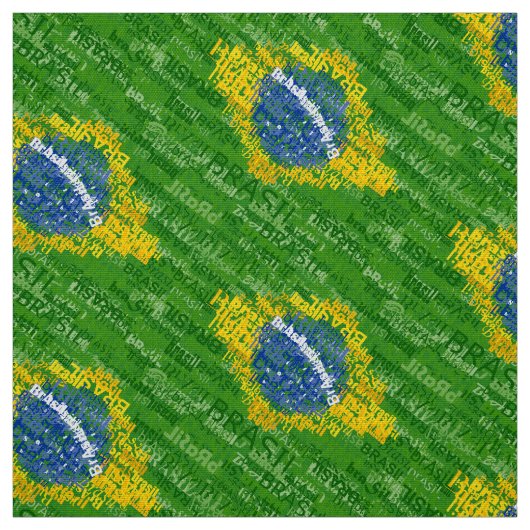 Brasil Text Flag Stof (Swatch)