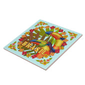 Brasil Toucans keramische tegel Tegeltje (Zijkant)