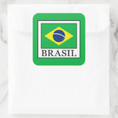 Brasil Vierkante Sticker (Tas)