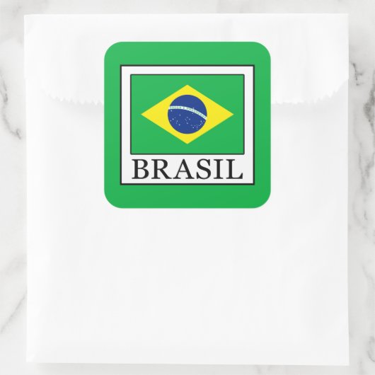 Brasil Vierkante Sticker (Tas)