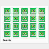 Brasil Vierkante Sticker (Vel)