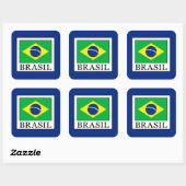 Brasil Vierkante Sticker (Vel)