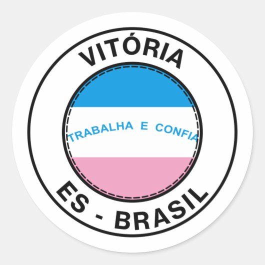 Brasil Vitoria Espirito Santo ES Bandeira Stamp Ronde Sticker (Voorkant)
