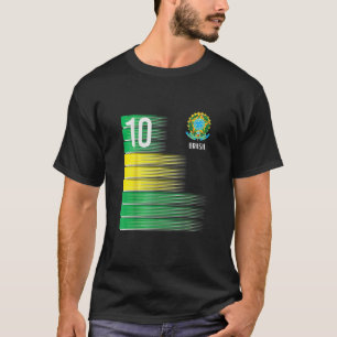 Brasil-vlag nummer 10 Braziliaanse Voetbal T-shirt