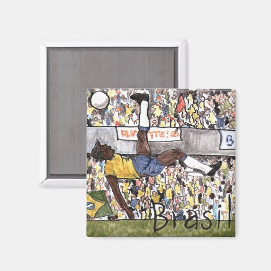Brasil Voetbalmagneet Magneet (Voorkant / Achterkant)
