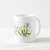 Brasil Watercolor Splatter Artistic Koffiemok (Voorkant rechts)