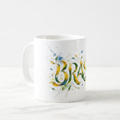 Brasil Watercolor Splatter Artistic Koffiemok (Voorkant links)