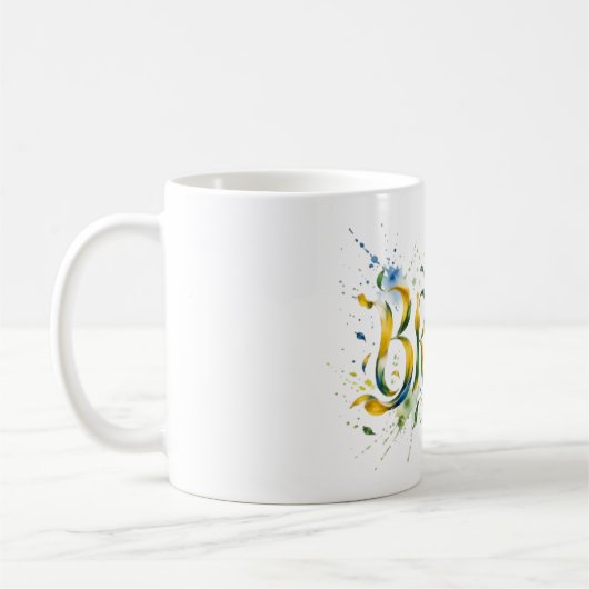 Brasil Watercolor Splatter Artistic Koffiemok (Links)