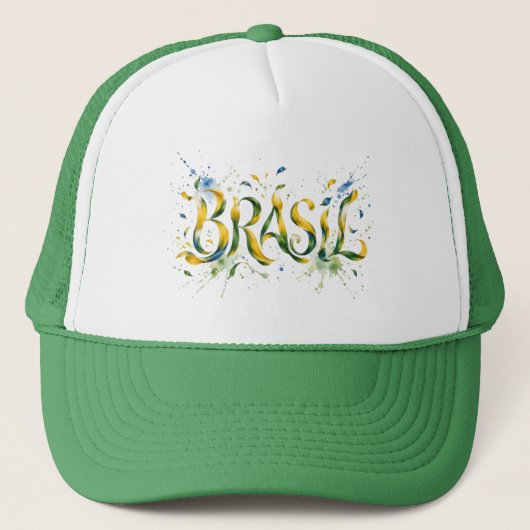 Brasil Watercolor Splatter Artistic Trucker Pet (Voorkant)