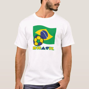 Brasileiro Futebol e Bandeira T-shirt