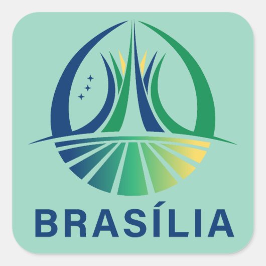 Brasilia Brazil Capital Vierkante Sticker (Voorkant)