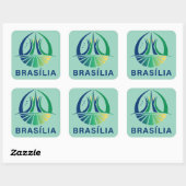 Brasilia Brazil Capital Vierkante Sticker (Vel)