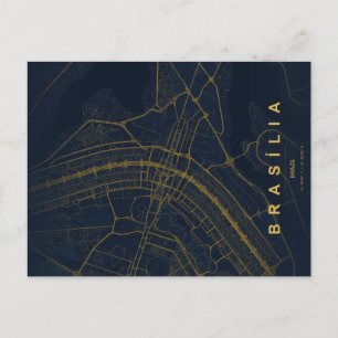 Brasilia Brazilië Kaart Minimale Postkaart