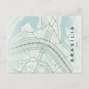 Brasilia Brazilië Kaart Minimale Postkaart